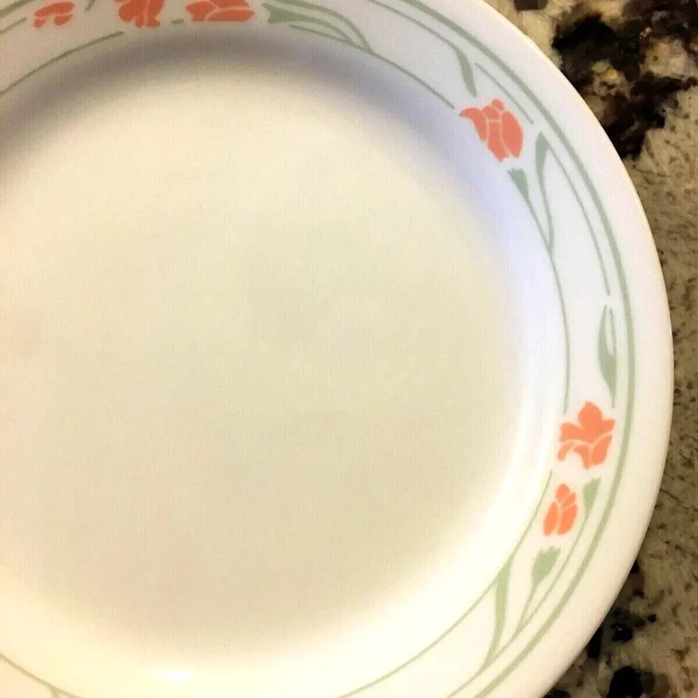 Corelle PEACH GARLAND Salad / Dessert Plates Set of 4 - 7-1/4